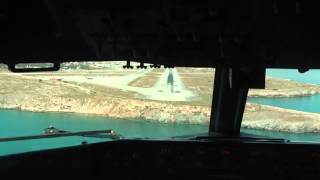 Descent and landing in Heraklion airport Crete island Greece [upl. by Sudnor738]