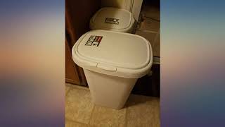 Rubbermaid SpringTop Lid Trash Can for Home Kitchen and Bathroom Garbage 13 review [upl. by Skinner917]