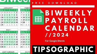 FREE Biweekly Payroll Calendar Google Sheets  2024 [upl. by Hanoy]