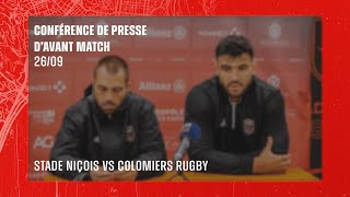 CONFÉRENCE DE PRESSE AVANT MATCH  Stade Niçois VS Colomiers Rugby  260924 [upl. by Erastus851]