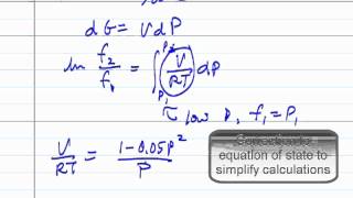 Determine Fugacity from EOS Review [upl. by Atirb]