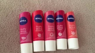 Nivea Fruity Shine Lip Balm Reviews And Swatches [upl. by Ressan]