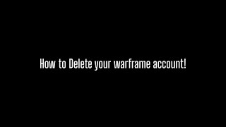 How to delete  reset your warframe account [upl. by Otsuaf483]