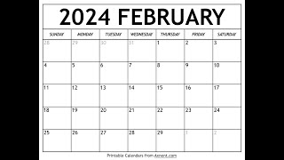 How to get free printable February 2024 calendar  Axnent [upl. by Marybelle490]