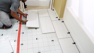 How To Install QuicTile quotEASY DIY Porcelain Tilesquot  DIY CREATORS [upl. by Gilroy]