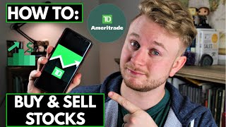 How to Buy amp Sell stocks in TD Ameritrade mobile app  Step by Step walkthrough [upl. by Aray]