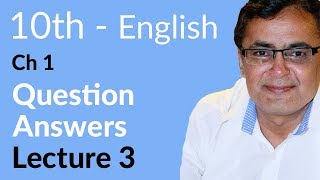 10th Class English Lesson 1 Lec 3 Question Answer  Unit 1  Matric Class English [upl. by Arriek]