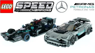 LEGO Speed Champions 76909 MercedesAMG F1 W12 E Performance amp AMG Project One Speed Build [upl. by Dabney]