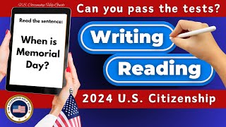 20242025 Official US Citizenship English ReadingWriting Tests Practice ReadWrite Sentence N400 [upl. by Anoirb]