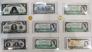 Canadian 1 Dollar Bills Starting in 1917 Ending in 1987 [upl. by Sashenka]