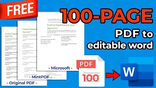 FREE Convert a 100page PDF to Editable Word without Losing Formatting [upl. by Holmann]