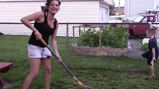 Thatch Rake How to Rip the Grass Out of Your Lawn with a DeThatching Rake Part 1 [upl. by Atinaujnas]