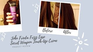 John Frieda Frizz Ease Secret Weapon TouchUp Crème Product Review [upl. by Jaworski529]