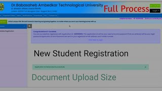 DBATU Registration  DBATU Registration Process  DBATU Student Registration  202223 [upl. by Shanly]