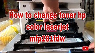 How to change toner hp color laserjet mfp281fdw  Technology News [upl. by Malynda273]