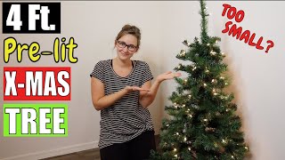 4 Foot PRELIT CHRISTMAS TREE UNBOXING AND ASSEMBLY  Christmas Tree Review for Decoration  Amazon [upl. by Pernas106]