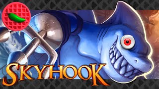 GRAPPLING HOOK SHARK FIGHT  Lets Play Skyhook Local Versus Steam PC Game [upl. by Elad]