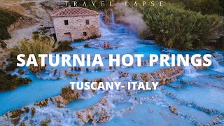 Saturnia Hot Springs in Tuscany – Italy  Natural Baths of Tuscany  by drone [upl. by Procter662]