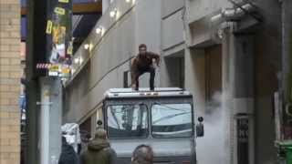 Stephen Amell filming a stunt scene [upl. by Nodyl]