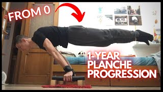 INCREDIBLE 1YEAR PLANCHE PROGRESSION  From zero to full planche [upl. by Elonore]