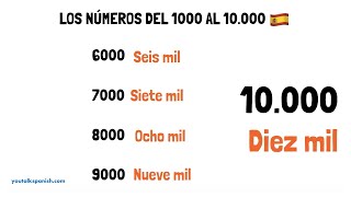 Aprender español los números del 1000 al 10000 🔢 [upl. by Harcourt613]