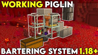 EASY Piglin Bartering Farm 118 For Minecraft Bedrock [upl. by Twedy440]