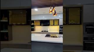 Lacquer glass kitchen cabinets 😍👍🥰 Trending kitchens 🙂stunning kitchen🤩 [upl. by Bamby364]