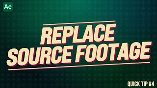 Replace Source Footage in After Effects  Adobe Tutorial [upl. by Shir]