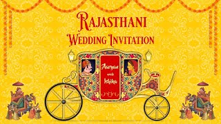 Rajasthani Wedding Invitation Video  Marwari Wedding Invitation  Wedding Video Invitation Indian [upl. by Anauj271]