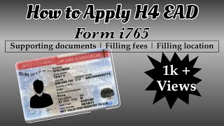 How to Apply H4EAD  Form I 765  New H4 EAD [upl. by Ramona411]