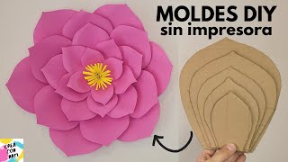 CÓMO HACER MOLDES PARA FLORES DE PAPEL CARTULINA [upl. by Imhskal118]