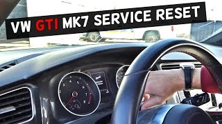 VW GOLF GTI MK7 SERVICE RESET INSPECTION RESET 2014 2015 2016 [upl. by Zumwalt704]