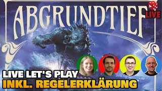 Abgrundtief  Live Lets Play der Erstpartie mit 4 SpielerInnen inkl Regelerklärung deutsch [upl. by Annaihr]