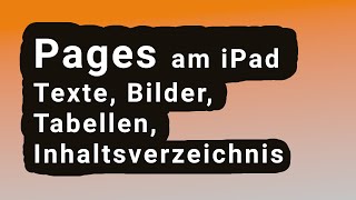 Textdokument mit Pages am iPad erstellen [upl. by Endor]