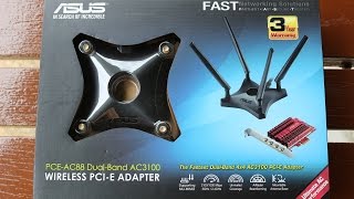 ASUS PCEAC88 DualBand AC3100 PCIe WiFi Adapter amp Wireless Performance Test iPerf3 [upl. by Ynnob]