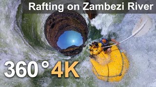 360° Rafting on Zambezi River ZambiaZimbabwe 4К aerial video [upl. by Awe]