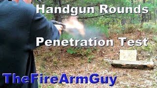 Penetration Test  9mm vs 40 vs 45acp  TheFireArmGuy [upl. by Enylodnewg]