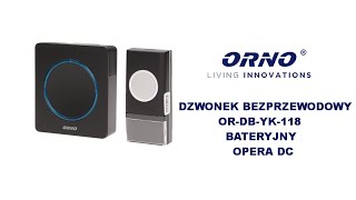 Dzwonek bezprzewodowy bateryjny do drzwi Orno OPERA DC ORDB YK118 Test Prezentacja [upl. by Niamor]