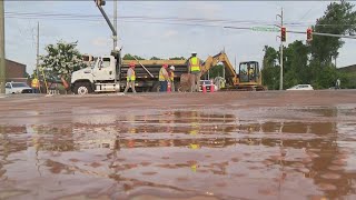 Powers Ferry Road reopens after water main break [upl. by Stricklan]