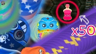 Wormateio 1 Tiny Monster Worm vs 1 Giant Donald Trump Worm Epic Wormateio Best Gameplay [upl. by Karolina]