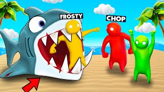 GANG BEASTS CHOP GOT STUCK IN BETWEEN SHARK TEETH [upl. by Aeki]