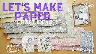 How I Make Handmade Paper 🌷 gradient paper upcycling my bookbinding scraps cute paper craft ideas [upl. by Mientao558]