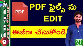 How To Editing PDF Document In Online Telugu [upl. by Oicelem]