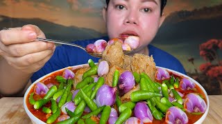 KebasPedas Seblak bakso daging sapi bawang merah plus cabe rawit kuah pedas Mukbang [upl. by Akima320]