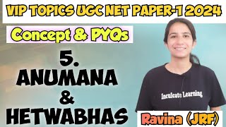 Class5 VIP Topics UGC NET Paper1 2024  Indian Logic Anumana Hetwabhas  Concept with PYQs [upl. by Nhguaval]