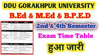 ddu bed 2nd amp 4th Semester  Exam Time Table 2024  ddu bed exam time table  ddu bed today news [upl. by Latouche]