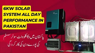 6kw solar system all day performance in Pakistan [upl. by Grube]