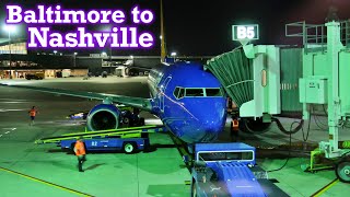 Full Flight Southwest Airlines B737700 Baltimore to Nashville BWIBNA [upl. by Zeni]