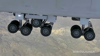 Stratolaunch Roc’s 4th test flight  major milestone retracting and extending all the landing gear [upl. by Eeniffar]