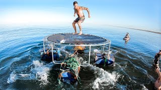 1000000 YOUTUBE SUBSCRIBERS Tuna And Trout Catch And Cook Surprise Floating Trampoline Ep 109 [upl. by Aztiram431]